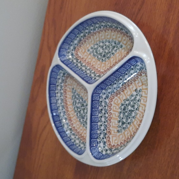 Polish Pottery Divided Server - Picture 1 of 5